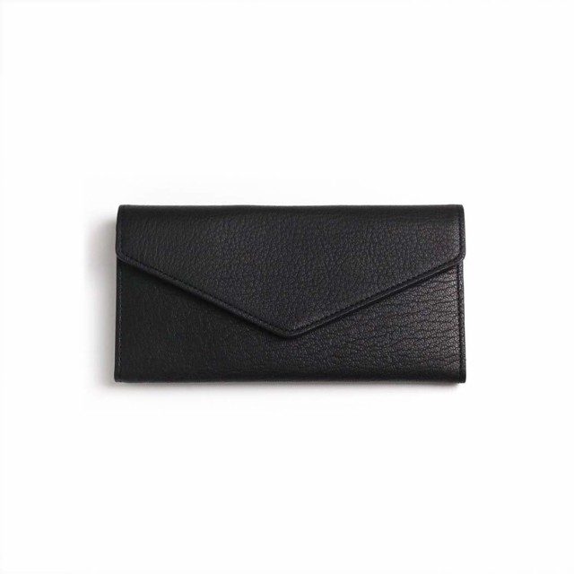 Ense アンサ 長財布 財布 sew135 garcon wallet ロングウォレット ブラック 黒 フラップ カード入れ 小銭入れ 有り 日本製 ゴートレザー