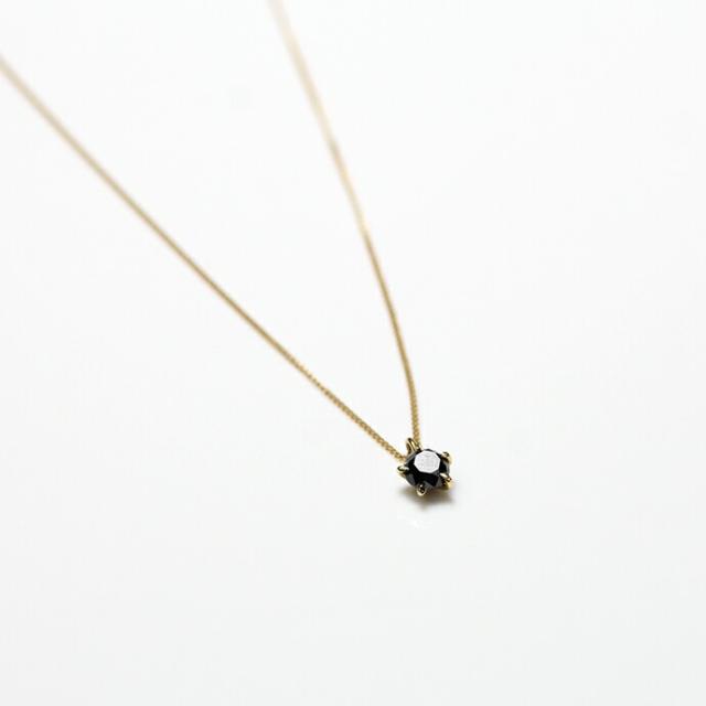 イロンデール エペパン hirondelle et pepin / k18 hn-20fw-539 5つ爪ブラックダイヤ ネックレス / ゴールド レディース ギフト プレゼント アクセサリー ジュエリー 20代 30代 40代 50代