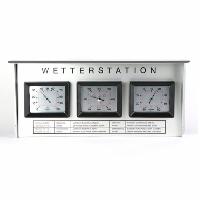 TFA Dostmann / Analogue outdoor weather station with hammer paint finish 20.2019 アナログアウトドアウェザーステーション ドイツ製 気象計測器 温度計 湿度計 気圧計