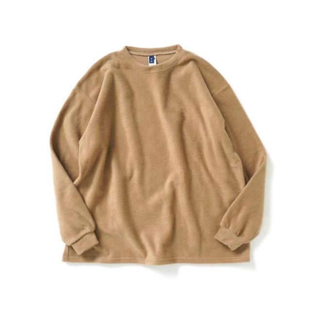 SMOKE T ONE / THE ONE MORKSKIN POLAR FLEECE L/S SHIRT フリース長袖Tシャツ - Khaki カーキ