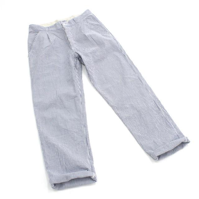 Taurus（トーラス）/ Seersucker EU Work Trousers シアサッカー ワークパンツ ネイビーストライプ   買い回り 買い周り 買いまわり ポイント消化