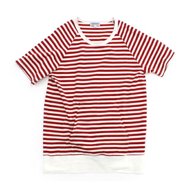 Taurus（トーラス）/ S/S Crewneck Stripe Tee ボーダー ポケットTシャツ Red/White   買い回り 買い周り 買いまわり ポイント消化
