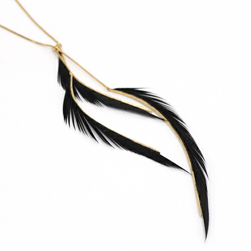 moca.arpeggio（モカ アルペジオ） / RN-4 Radial フェザーネックレス - ブラック レディース ギフト プレゼント 贈り物 アクセサリー ジュエリー 羽 モチーフ 大人 上品 綺麗 20代 30代 40代 50代の通販は 33,000円