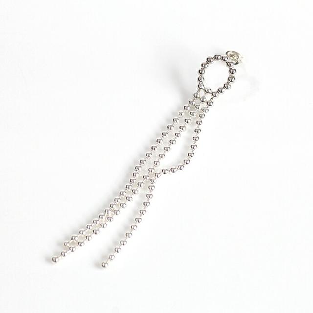 su（スウ） / dtea0302sv DOT シルバーボールチェーンピアス L (片耳タイプ) レディース ギフト プレゼント アクセサリー ジュエリー 20代 30代 40代 50代 60代