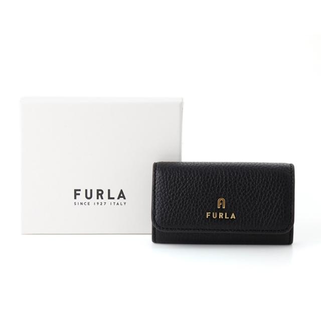 FURLA ブラック レザー　キーケース FURLA フルラ キーケース 新デザイン 4連キーケース アーチ 新品