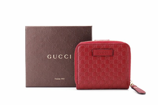 GUCCI グッチ シマレザー 2つ折り 財布 449395 ブラック レッド