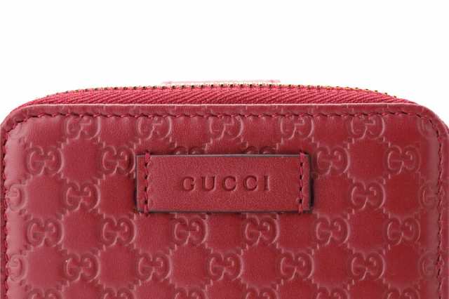 GUCCI グッチ シマレザー 2つ折り 財布 449395 ブラック レッド ピンク