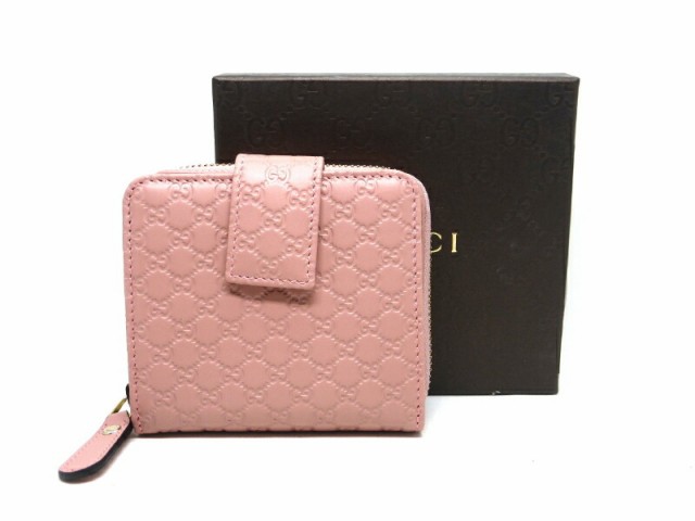 GUCCI グッチ シマレザー 2つ折り 財布 449395 ブラック レッド