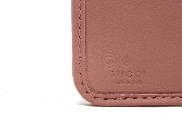 GUCCI グッチ シマレザー 2つ折り 財布 449395 ブラック レッド