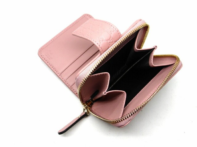 GUCCI グッチ シマレザー 2つ折り 財布 449395 ブラック レッド