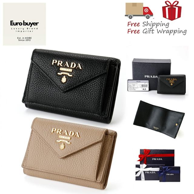PRADA プラダ  財布 ミニ財布   コンパクト 1MH021 NERO CAMMEO  新品 ギフト プレゼント プレゼント ギフト 贈り物 無料 ラッピング 包装