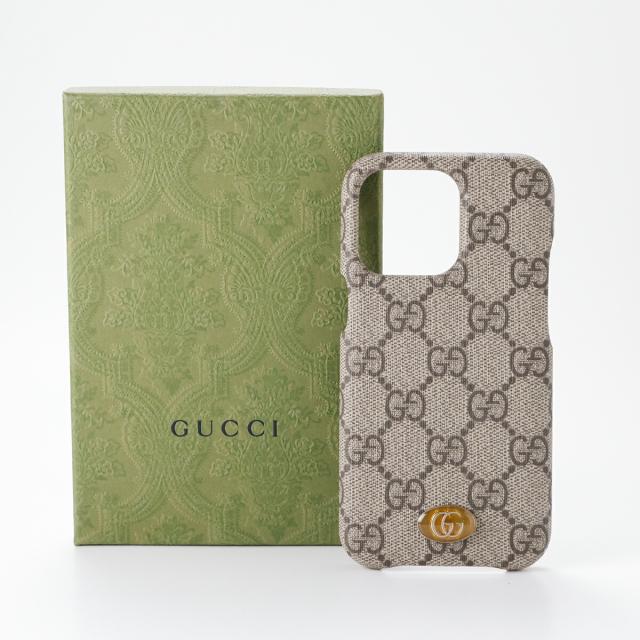 新品未使用】グッチ GGスプリーム iPhone13 スマホケース 新品 未使用
