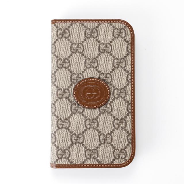 値下げ【新品未使用】GUCCI iPhone15 ケース 手帳型 GUCCI グッチ スマホケース 手帳型 iPhone 15 15Pro ケース 新品