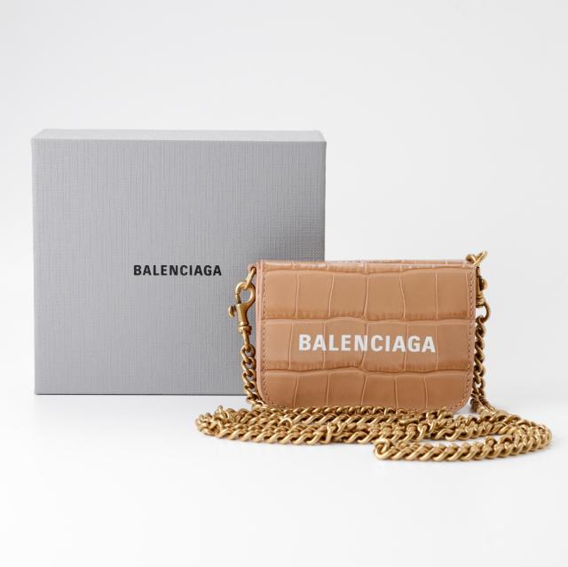 送料無料】BALENCIAGA バレンシアガ 618145 チェーン付き 三つ折り財布