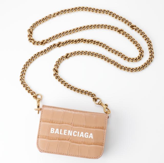 送料無料】BALENCIAGA バレンシアガ 618145 チェーン付き 三つ折り財布