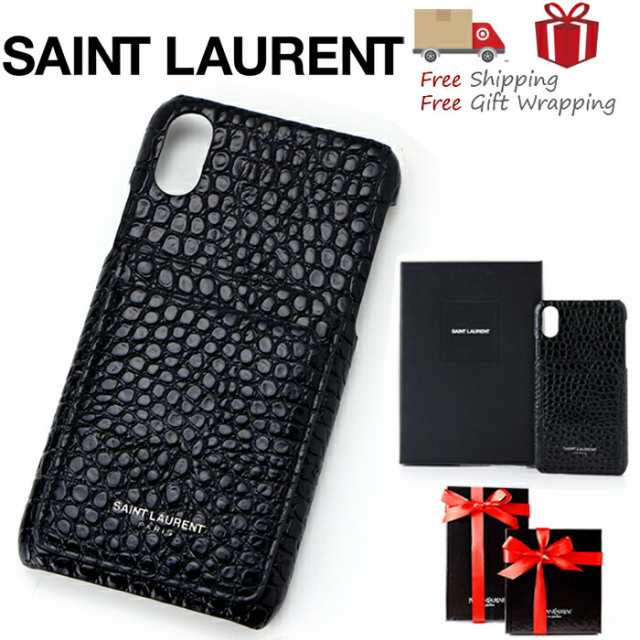 SAINT LAURENT サンローラン iPhone X Xs ケース 新品 本物保証 ギフト プレゼント 無料ギフトラッピング対応可！ スマホケース