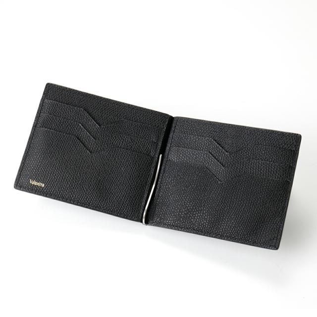 Valextra ブラック レザー マネークリップ　新品未使用品 送料無料】 Valextra ヴァレクストラ 財布 マネークリップ 財布