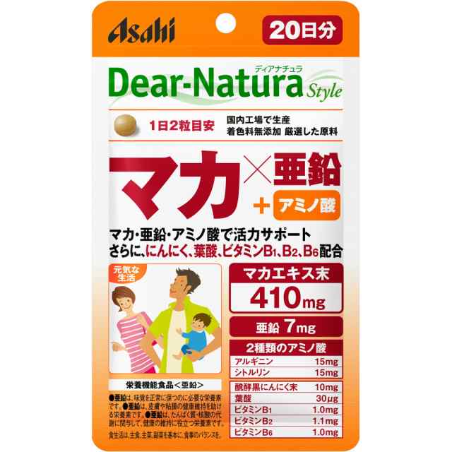 【10個セット】アサヒ ディアナチュラスタイル マカ×亜鉛 20日分 270mg×40粒 (4946842636914-10)【メール便発送】