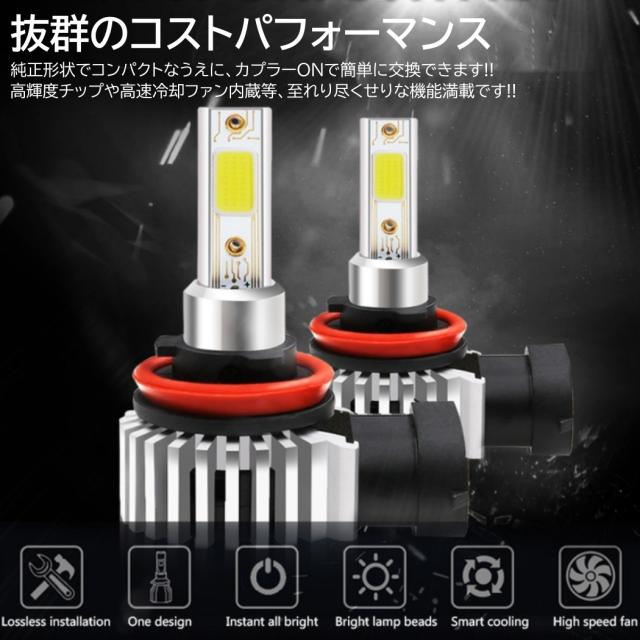 爆光LEDフォグ LEDヘッドライト 超小型 一体型LED LEDフォグランプ