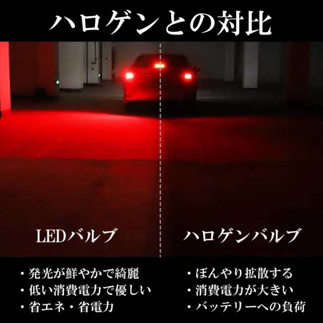 66連 全体発光 爆光LED T20 ダブル 無極性 ブレーキランプ ストップランプ テールランプ 赤 レッド 2個の通販はau PAY マーケット  - ITEM SHOP