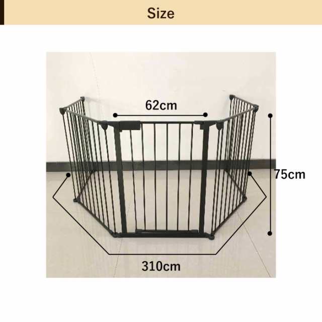 ペットサークル 折りたたみ ドア付き 自立式 高さ74cm（8枚：2ドアセット）