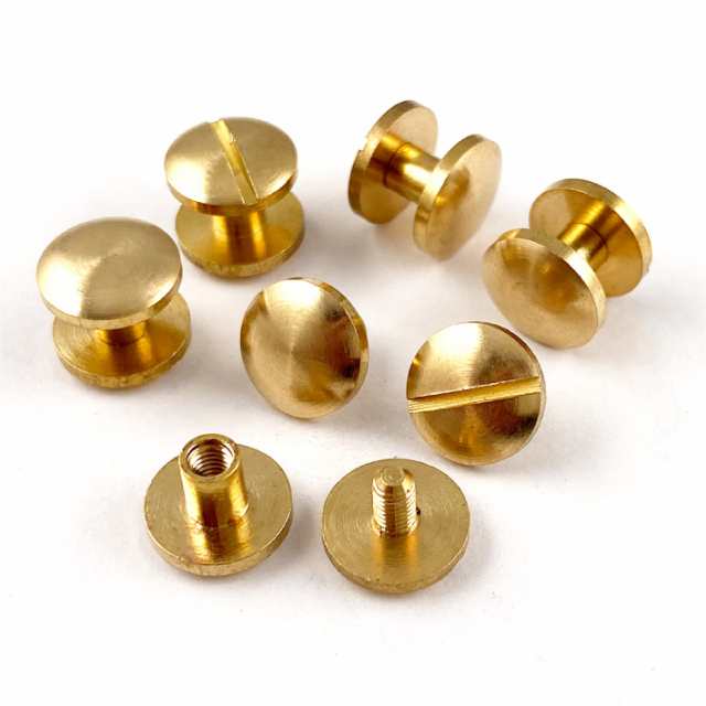 KAMONレザー】 シカゴスクリュー 丸ネジ 直径10mm 軸長5mm 6個
