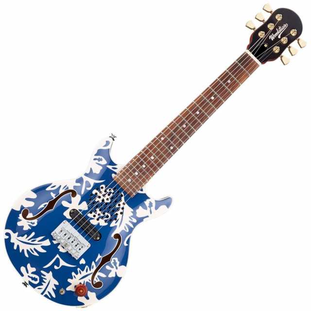 Woodstics Guitars WS-MINI BLUE ＆ WHITE ALOHA スピーカー内蔵ミニエレキギター Ken yokoyama【送料無料】【即日発送】