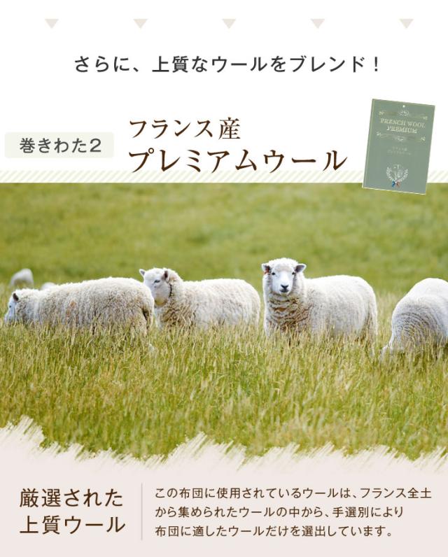 敷布団 セミダブル 防ダニ フランス産ウール使用日本製 抗菌防臭 吸汗速乾 極厚4層 敷き布団 80mm 固綿 120×200cm_12