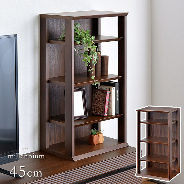 ラック 完成品 アルダー 突き板 幅45 シェルフ オープンラック 木製 天然木 収納 スリム 収納家具 4段 おしゃれ 北欧 モダンの通販は 18,600円