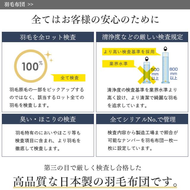羽毛布団セット シングル ロング 4点 日本製 羽毛布団4点セット ホワイトダックダウン 90％ CILシルバーラベル 組布団 掛布団 固綿入り 敷布団 くぼみ 枕 枕カバー 掛け布団 敷き布団 ふとん 枕 あったか 冬_6