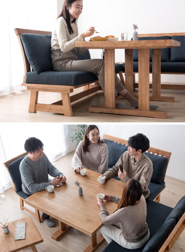 【10:00〜P5%還元】 ダイニングセット 4人掛け ソファダイニングセット 5点 100cm 和モダン リビングダイニングセット チェア ダイニングテーブルセット おしゃれ 木製 4人 5人  [超大型商品]_4