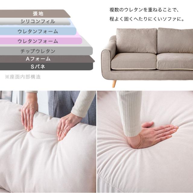 ソファ 2人掛け リバーシブル ツートン ソファー クッション 布地 