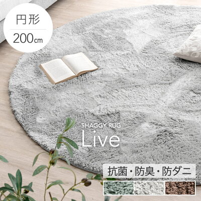 モカ 200 洗える円型円形ラグマット ホットカーペット対応 ラグ モカ
