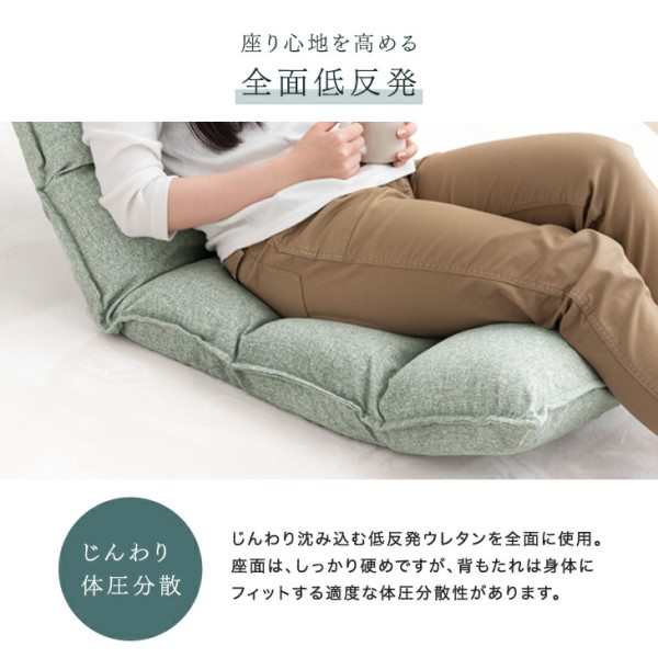 座椅子 ハイバック リクライニング 低反発 日本製ギア リクライニングチェア