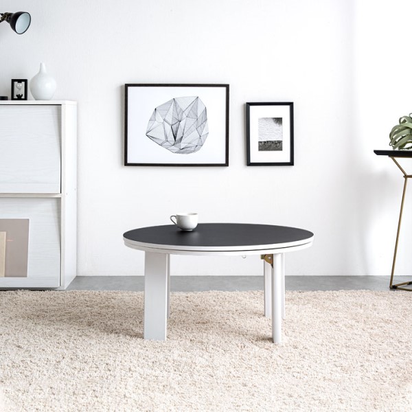 こたつテーブル 70cm リバーシブル 折れ脚 円形 コンパクト 省スペース