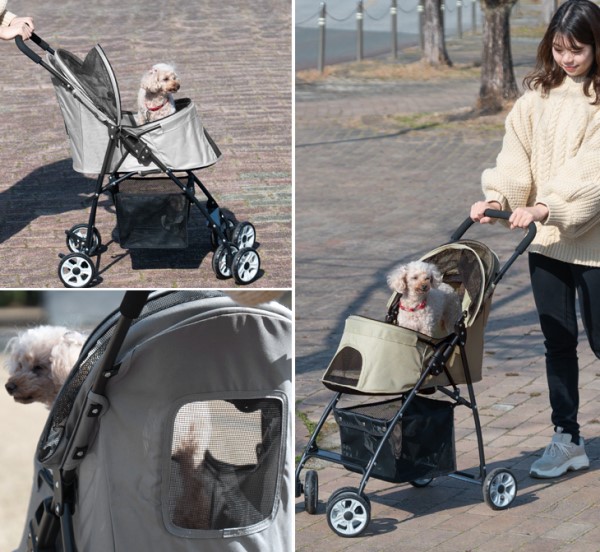 即納] 【正午〜P5％還元】 ペットカート 手荷物を入れる収納カゴ付き