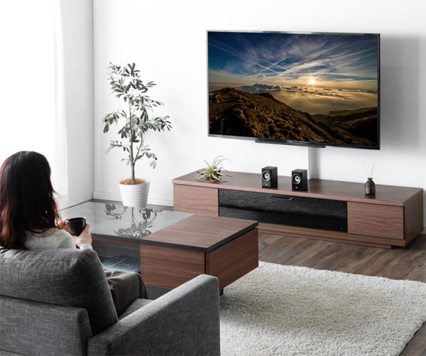 65インチ　AQUOS テレビ　横浜対面ピックアップのみ　テレビ台差し上げます 32〜65インチ対応] “置かない”テレビ台 壁寄せテレビスタンド