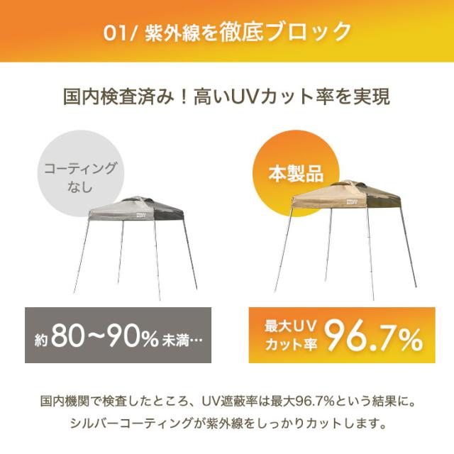 [即納] 1.5m ワンタッチ タープテント サイドシート1枚 おもり4個付 コンパクト 軽量 簡単 ミニ ベンチレーション 収納バッグ 日除け タープ テント ワンタッチタープ サイドシート キャンプ アウトドア ウェイト おもし 重り