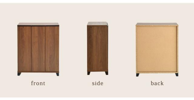 シューズボックス 完成品 国産 幅75 ロータイプ 消臭・脱臭機能付 大川