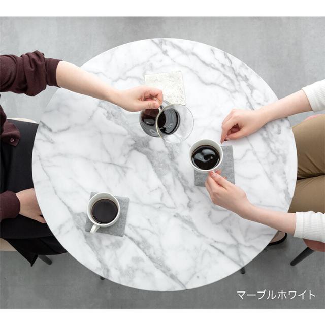 ダイニングテーブル 丸テーブル 70cm 2人掛け 形 コンパクト 小さい 食卓テーブル カフェテーブル 食卓 テーブル 大理石風 大理石調 マーブル ストーン調 一人暮らし 二人用 二人 韓国 インテリア モダン 海外風 白 ホワイト グレー_3