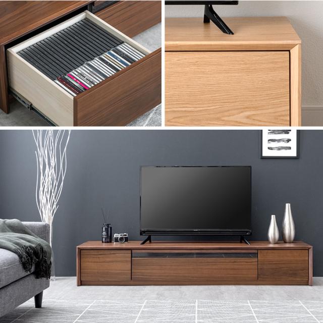 テレビ台 180cm 完成品 天然木 テレビボード TV台 ローボード TVボード テレビラック TVラック AVラック リビングボード AVボード 42型 50型 180 木製 収納 北欧 敬老の日 【超大型】【後払/時間指定NG】_2