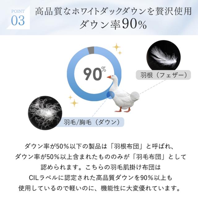 掛け布団 シングル 洗える ダウンケット 日本製 ホワイト ダックダウン90％ 0.27kg 羽毛 羽毛肌掛け布団 布団 消臭 抗菌 防ダニ ウォッシャブル 肌掛け布団 肌掛けふとん 肌布団 掛ふとん 春 夏 春用 夏用_8