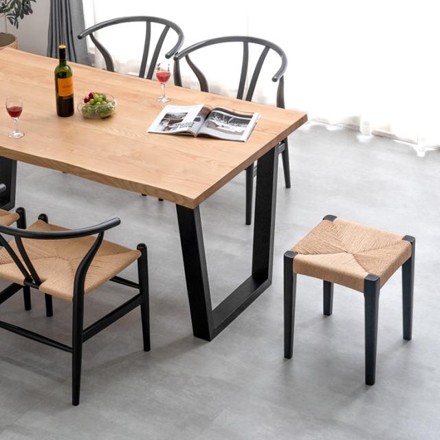 天然木アッシュ スツール 2脚セット 完成品 ペーパーコード スタッキング スタッキングチェア 食卓椅子 ダイニングチェア チェア 椅子 木製 木目 天然木 おしゃれ 北欧 カフェ ダイニング 玄関 リビング キッチン 台所_4