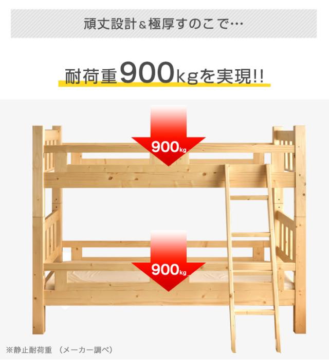 二段ベッド 子供 大人 2段ベッド シングル対応 耐震仕様 シンプル 木製