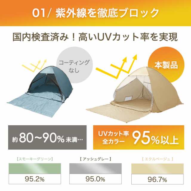 週間Rank1位＆めざましテレビで紹介] テント ワンタッチ 2人用 ワンタッチテント 200cm サンシェード ポップアップテント 3〜4人用  ファミリー メッシュ フルクローズ ワイド uv 遮光 かわいい 室内 海 1人用 3人用 4人用の通販はau PAY マーケット - タンスのゲン  Design ...