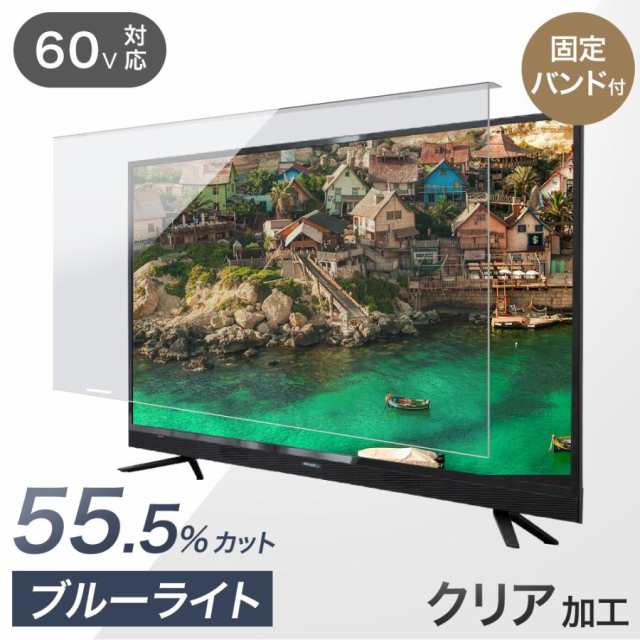 【正午〜P5％還元】 カット率55.5％ テレビ保護パネル 3mm厚 ブルーライトカット 60インチ ブルーライト 液晶テレビ 保護パネル 固定 テ