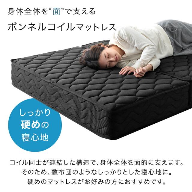 RENEW コイル数UP 高密度 三つ折り マットレス セミダブル ボンネル  