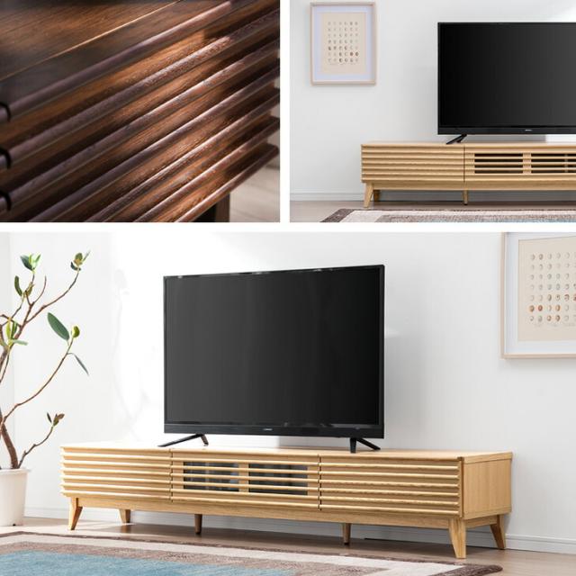 23日0時〜P5％還元】 テレビ台 脚付き 幅200cm 完成品 アッシュ 無垢材