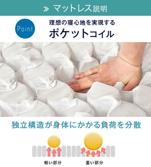 【正午〜P5%還元】 ベッド マットレス付き セミダブル 3ゾーン構造 ポケットコイルマットレス 宮棚＆2口コンセント すのこベッド ベッド セミダブル フレーム マットレス付き ベッドフレーム スプリングマットレス ポケットマットレス 宮棚付き