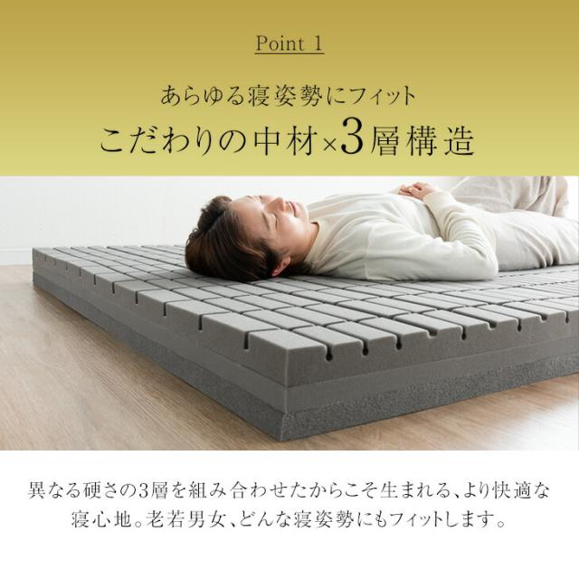 マットレス シングル 3つ折り極厚10cm 2層構造 高密度 高反発 マットレス シングル 折りたたみ 厚さ10cm 二層構造 高反発 硬め